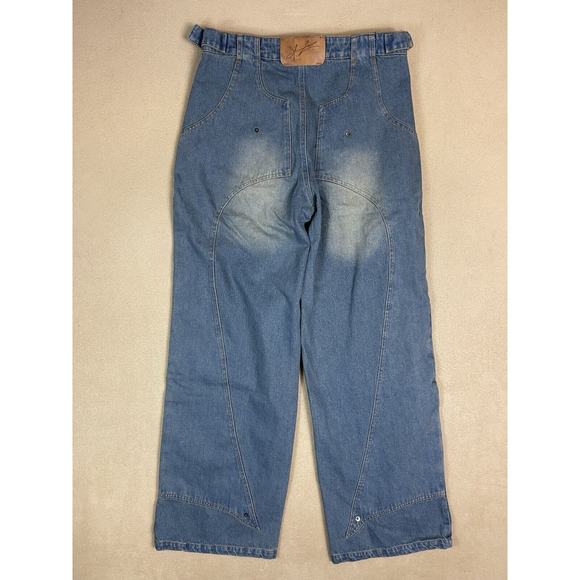 Fine Culture‎ Ebony Jeans Mens L Blue Fireman Latch Custom Seam Work Baggy Fit - Picture 15 of 16